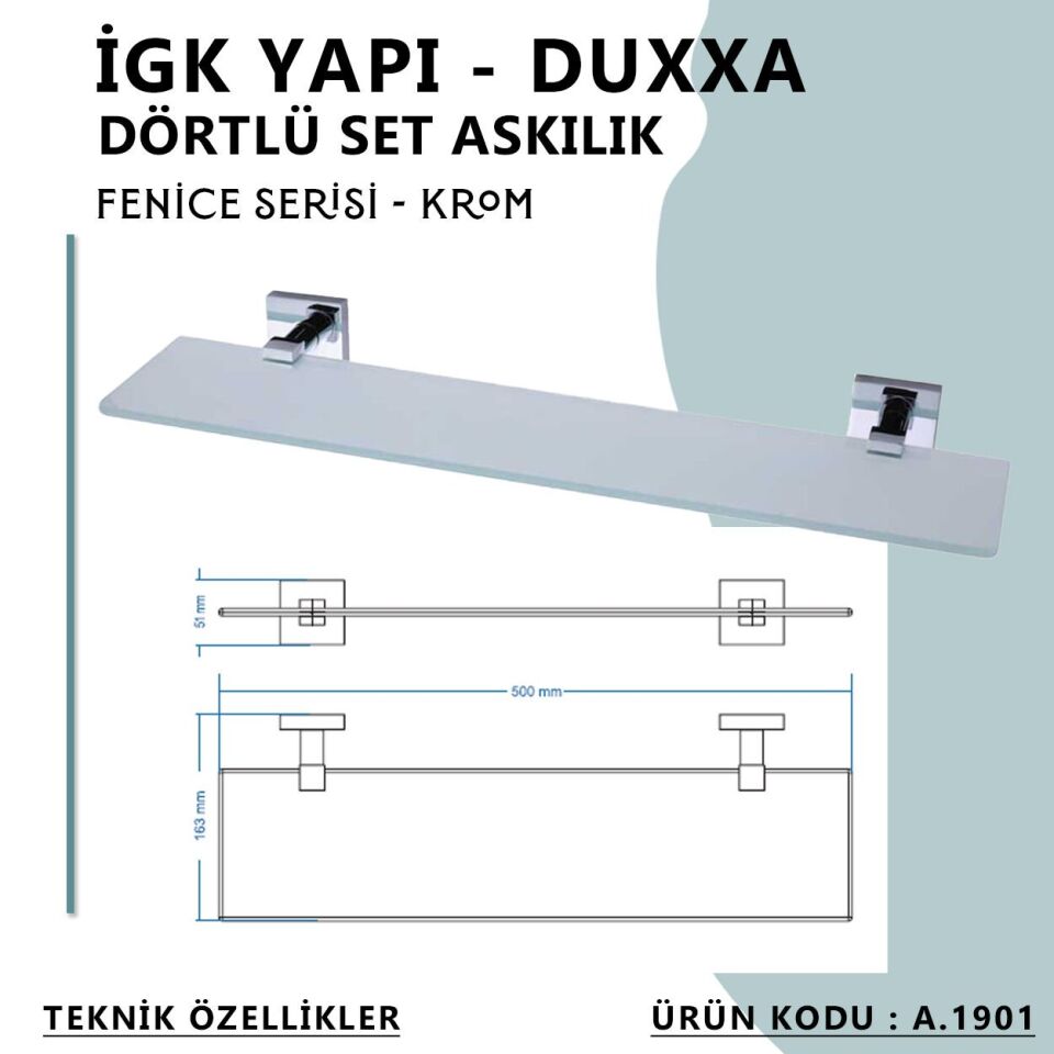 İGK YAPI - Duxxa Fenice Ayna Etajeri Krom (A.1901)