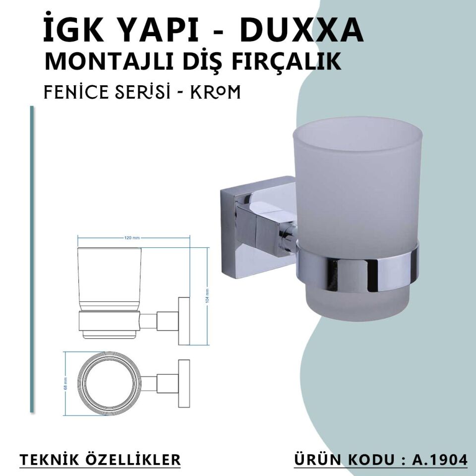 İGK YAPI - Duxxa Fenice Montajlı Diş Fırçalık Krom (A.1904)