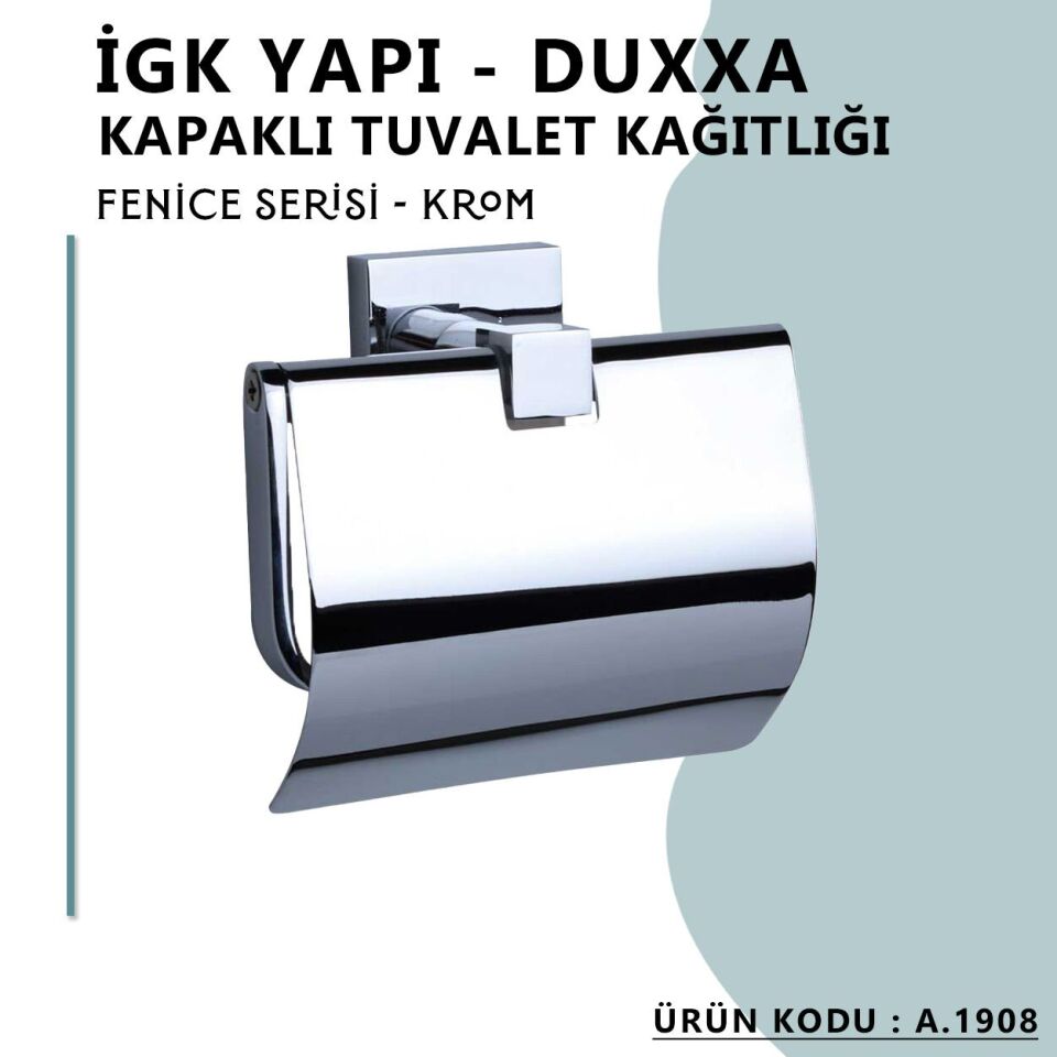 İGK YAPI - Duxxa Fenice Kapaklı Tuvalet Kağıtlığı Krom (A.1908)