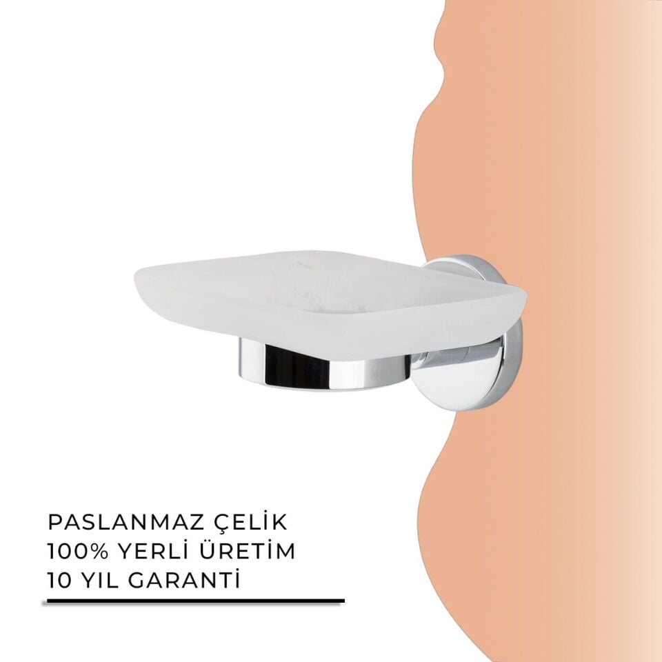 İGK YAPI - Çelik Banyo Flora Montajlı Sabunluk (FL10-003)