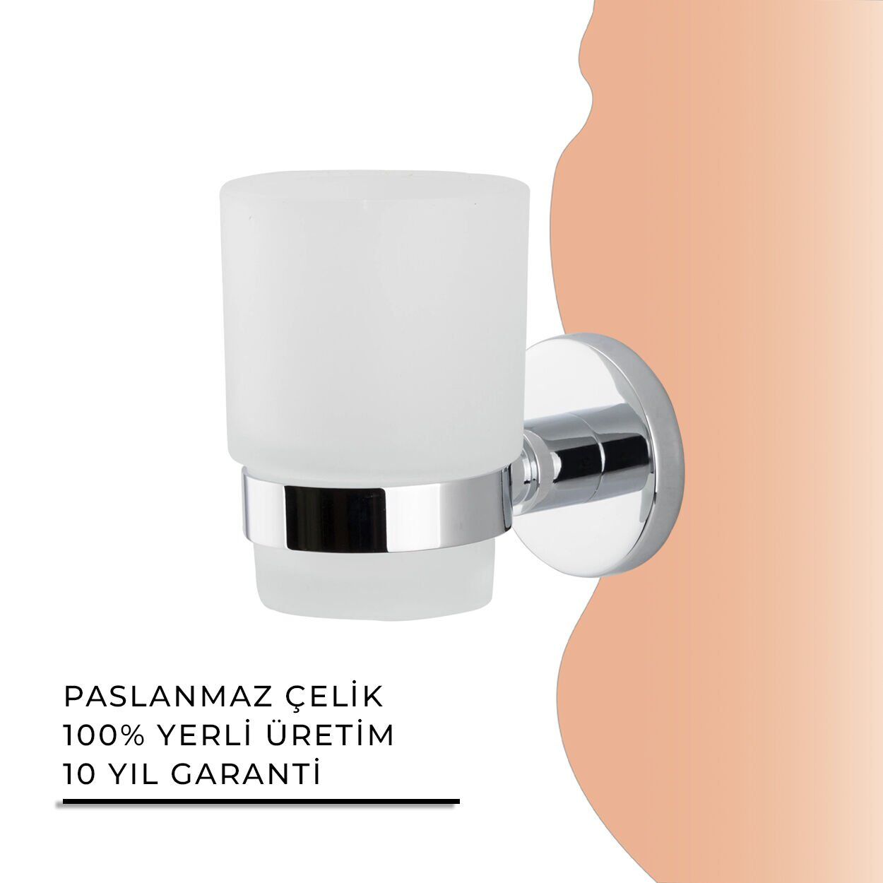 İGK YAPI - Çelik Banyo Flora Montajlı Diş Fırçalık (FL10-004)