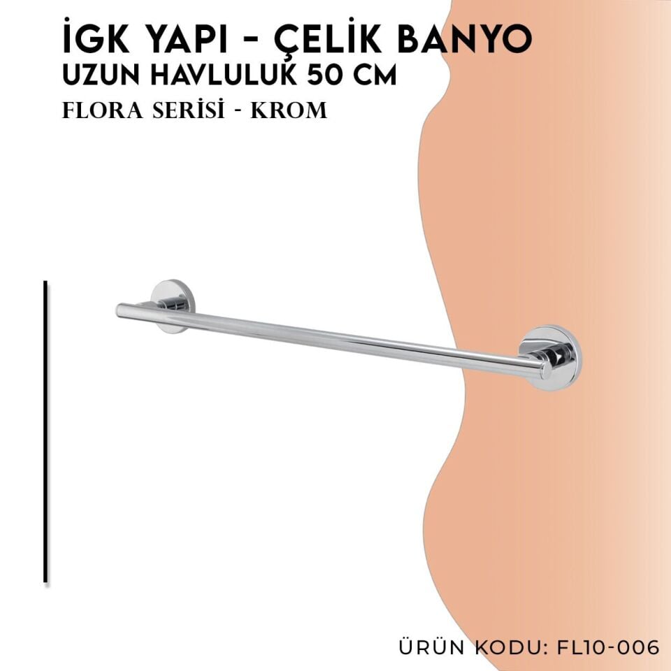 İGK YAPI - Çelik Banyo Flora Uzun Havluluk 50cm (FL10-006)