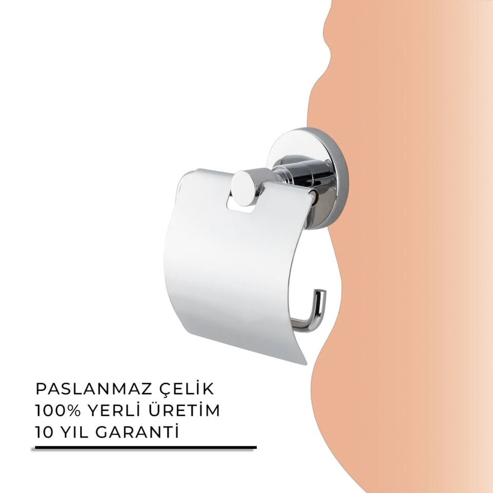 İGK YAPI - Çelik Banyo Flora Geniş Kapaklı Tuvalet Kâğıtlığı (FL10-007)