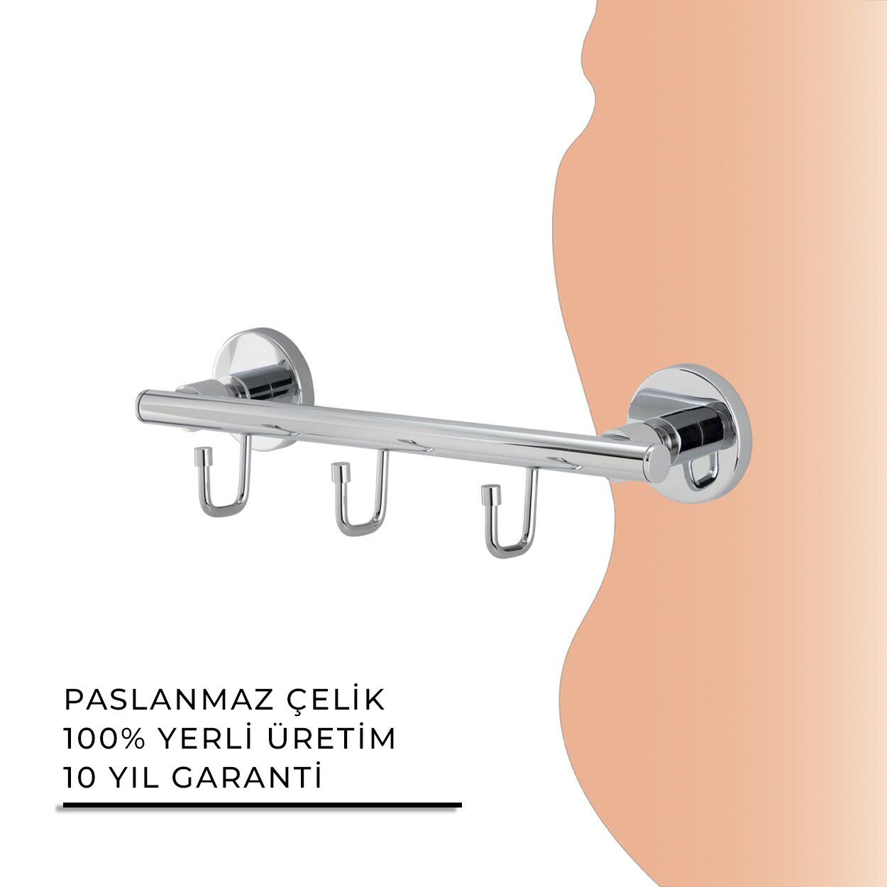 İGK YAPI - Çelik Banyo Flora Üçlü Askılık (FL10-009)