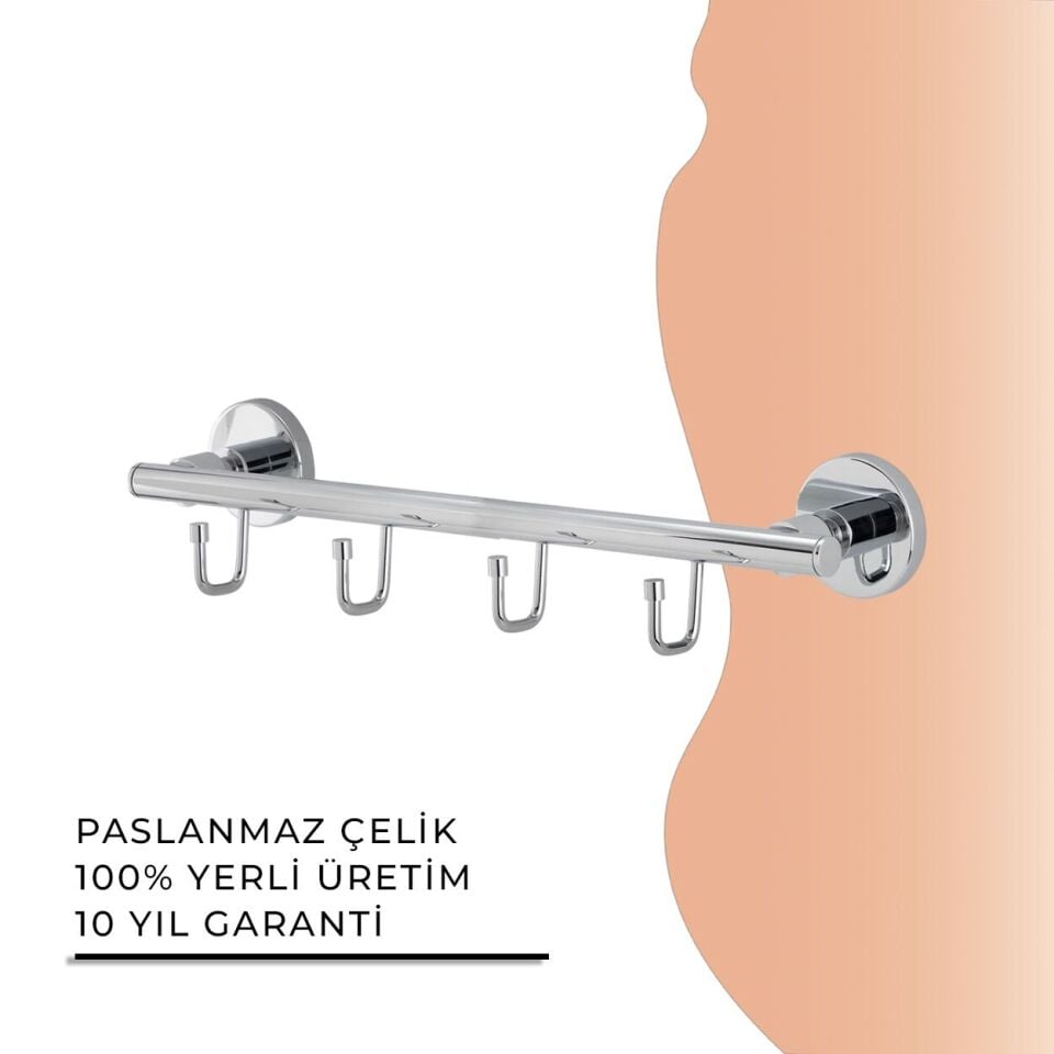 İGK YAPI - Çelik Banyo Flora Dörtlü Askılık (FL10-010)