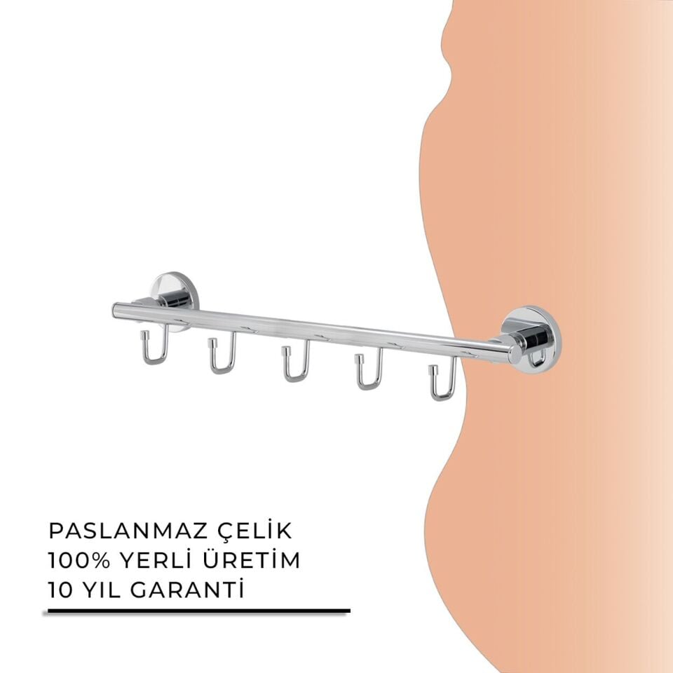 İGK YAPI - Çelik Banyo Flora Beşli Askılık (FL10-011)