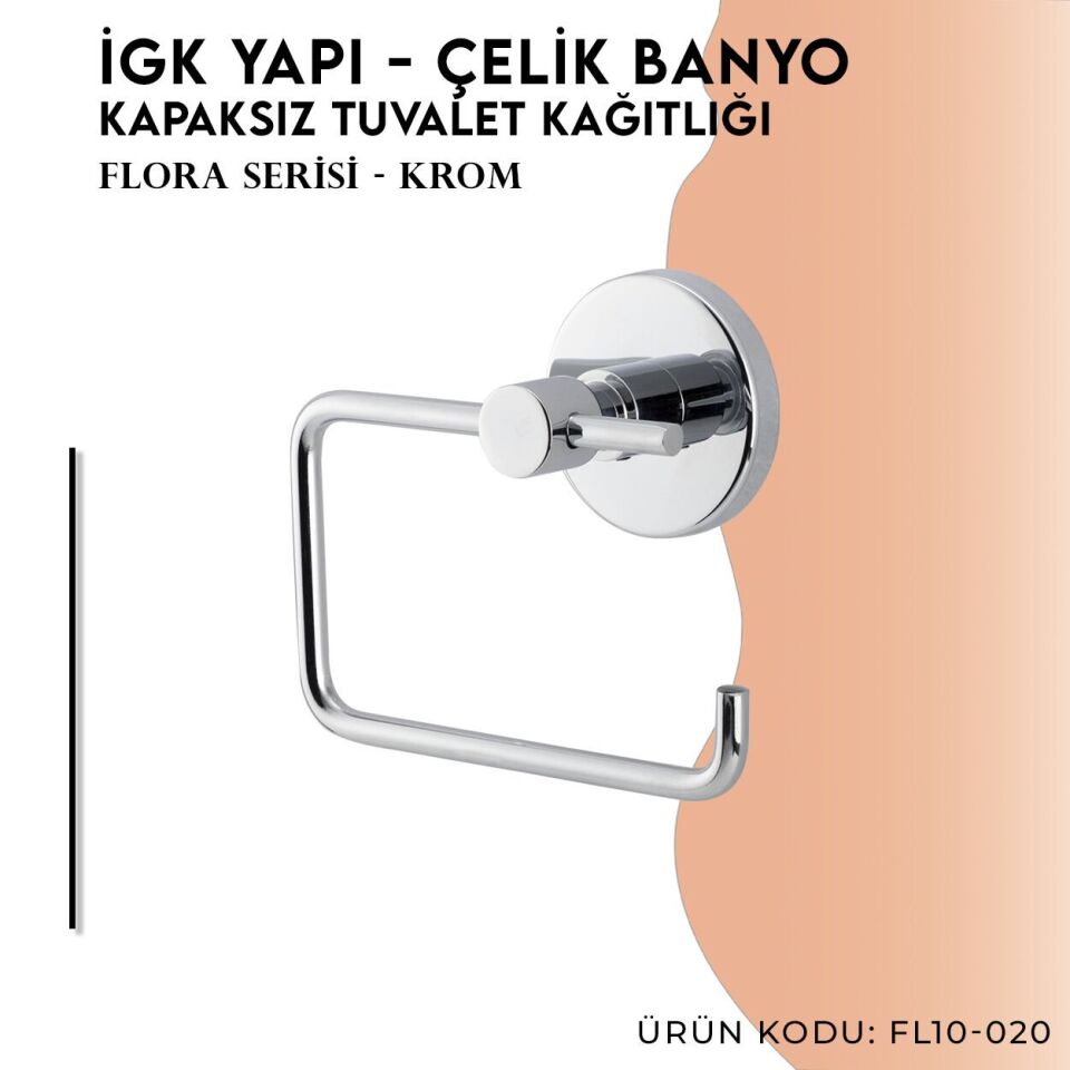 İGK YAPI - Çelik Banyo Flora Açık Tuvalet Kâğıtlığı (FL10-020)