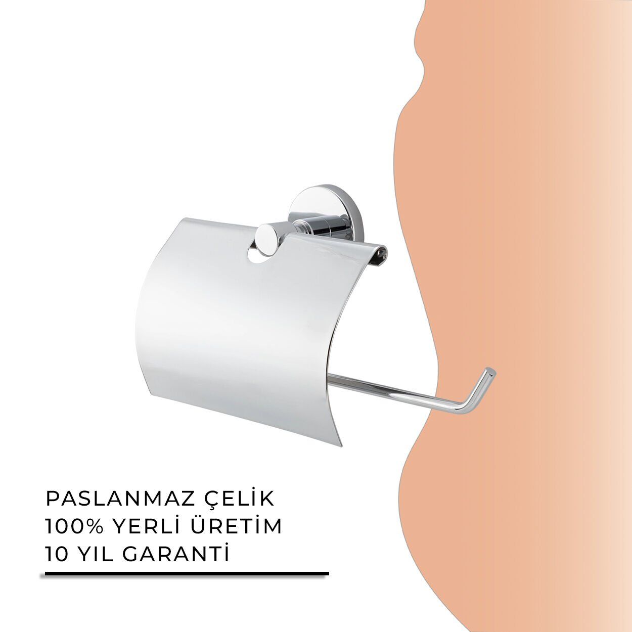 İGK YAPI - Çelik Banyo Flora Geniş Kapaklı Kâğıt Havluluk (FL10-021)