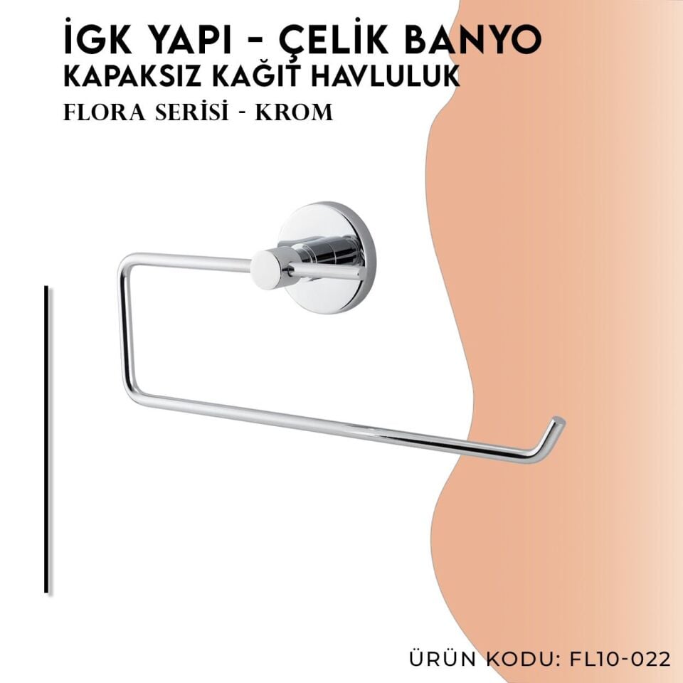 İGK YAPI - Çelik Banyo Flora Açık Kâğıt Havluluk (FL10-022)