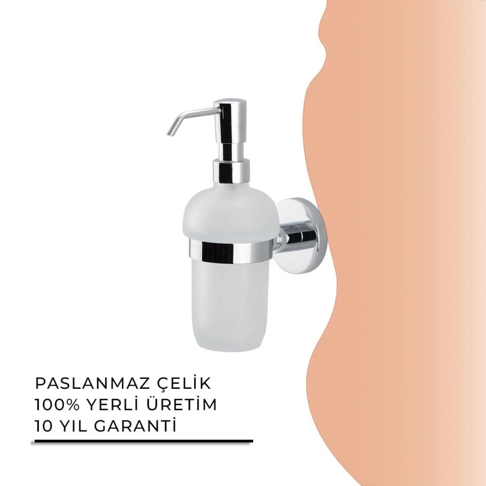 İGK YAPI - Çelik Banyo Flora Montajlı Sıvı Sabunluk (FL10-027)