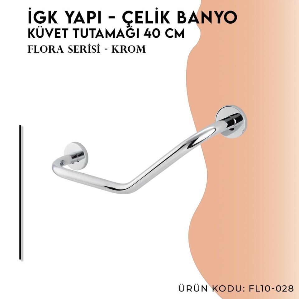 İGK YAPI - Çelik Banyo Flora Küvet Tutamağı 40cm (FL10-028)
