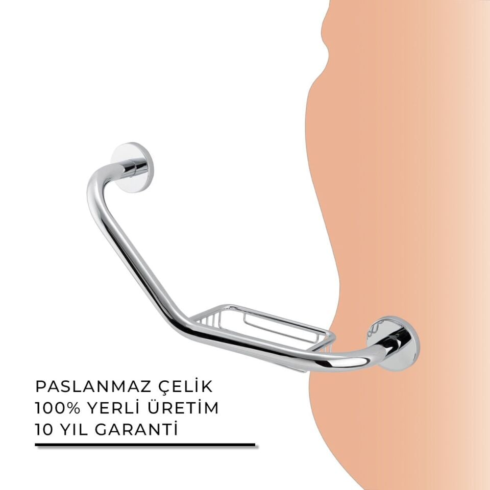 İGK YAPI - Çelik Banyo Flora Küvet Tutamağı Süngerlikli 40cm (FL10-029)