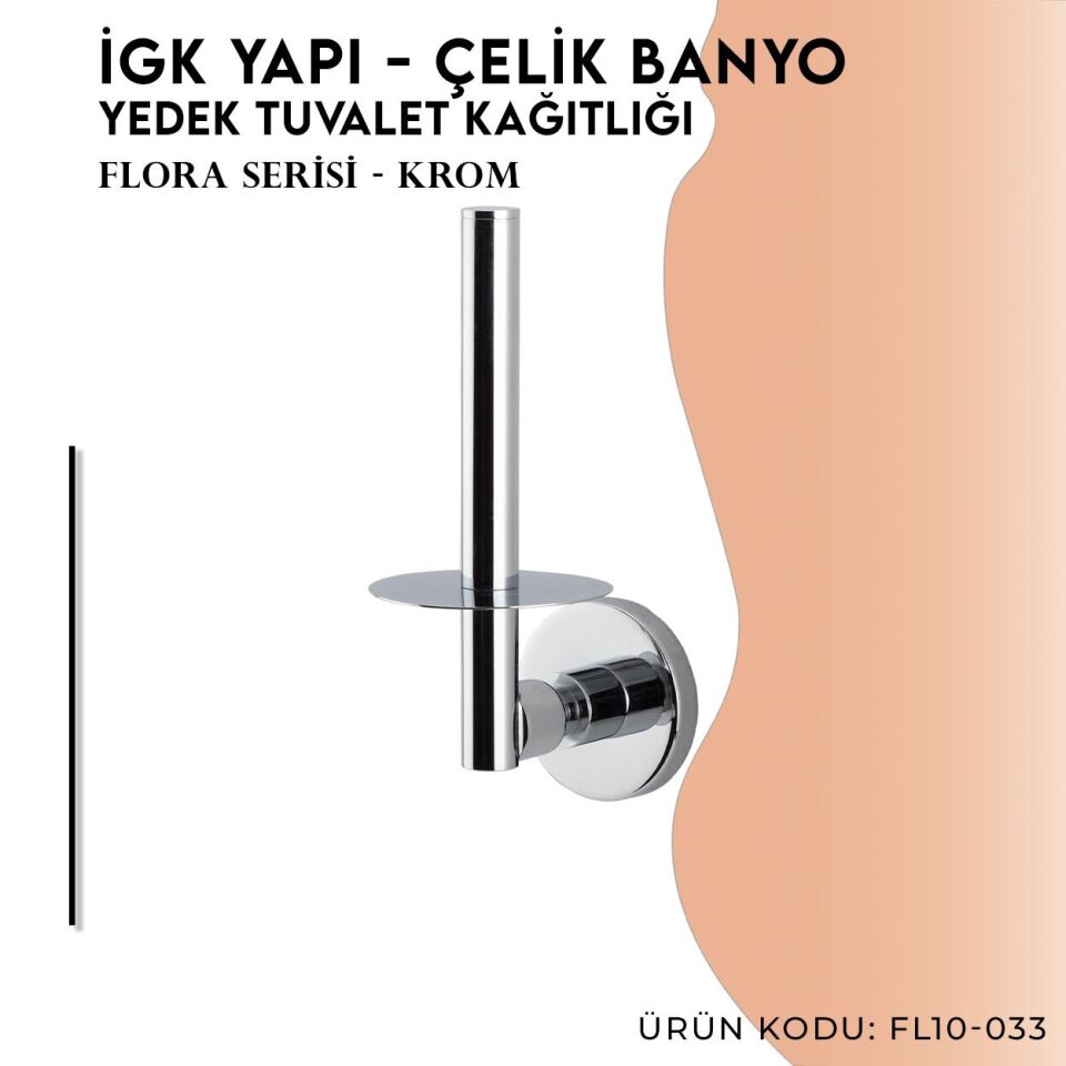 İGK YAPI - Çelik Banyo Flora Yedek Tuvalet Kâğıtlığı (FL10-033)