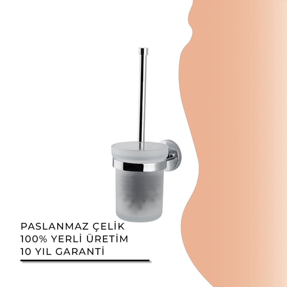 İGK YAPI - Çelik Banyo Flora Montajlı Klozet Fırçası (FL10-034)