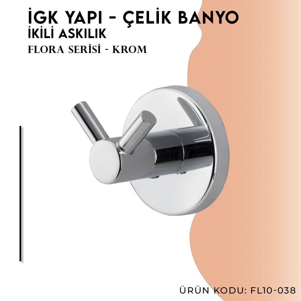İGK YAPI - Çelik Banyo Flora Çiftli Askılık (FL10-038)