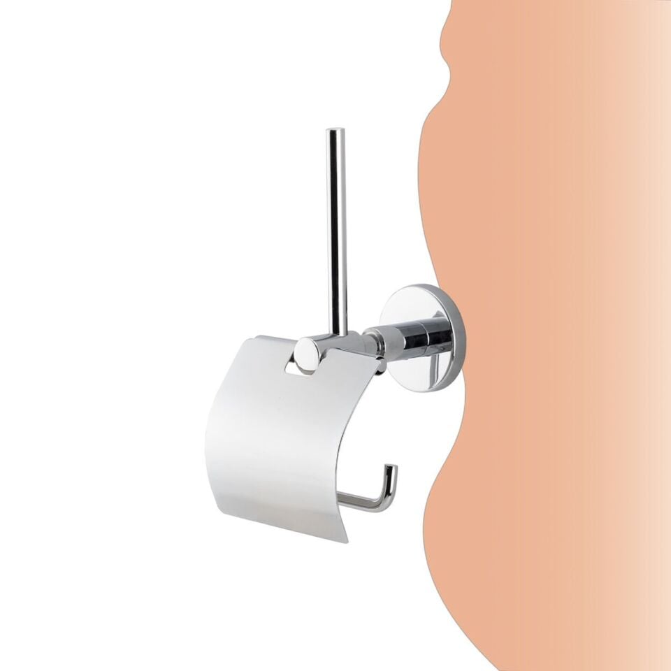 İGK YAPI - Çelik Banyo Flora Yedekli Geniş Kapaklı Tuvalet Kâğıtlığı (FL10-039)