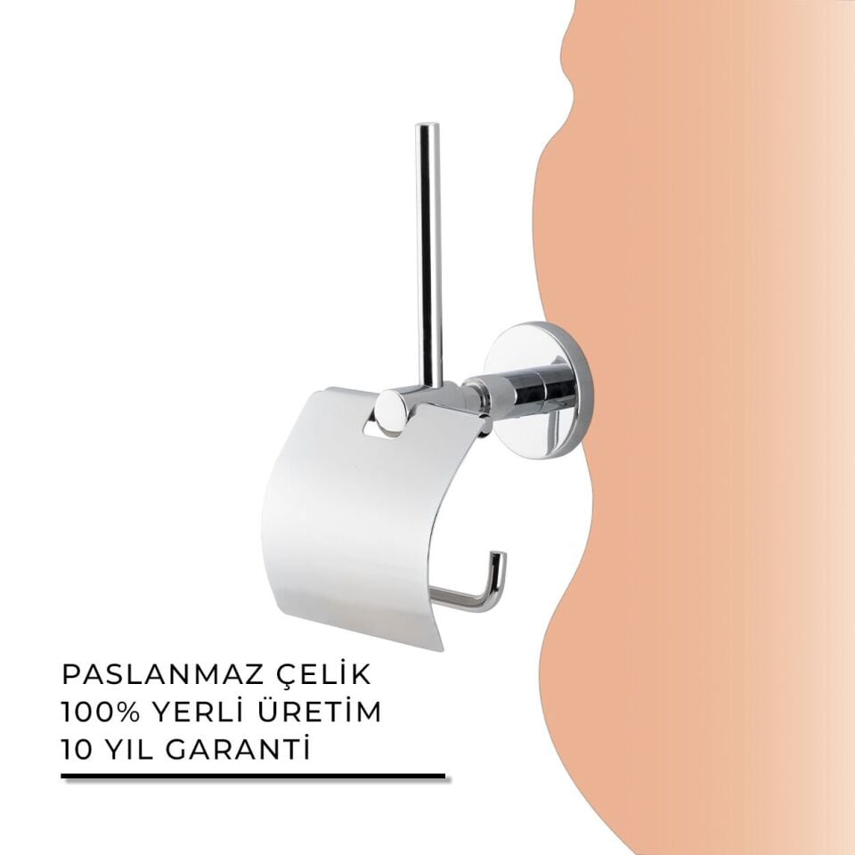 İGK YAPI - Çelik Banyo Flora Yedekli Geniş Kapaklı Tuvalet Kâğıtlığı (FL10-039)