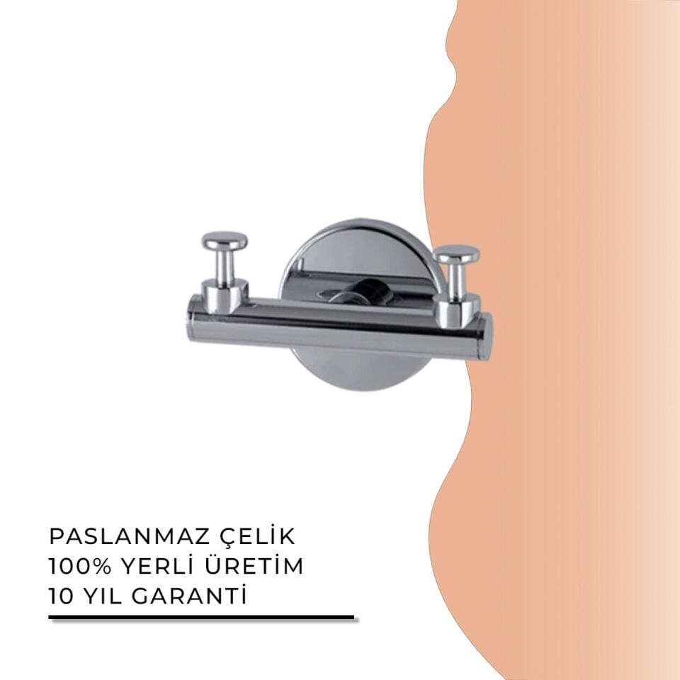 İGK YAPI - Çelik Banyo Flora İkili Askılık (FL10-069)