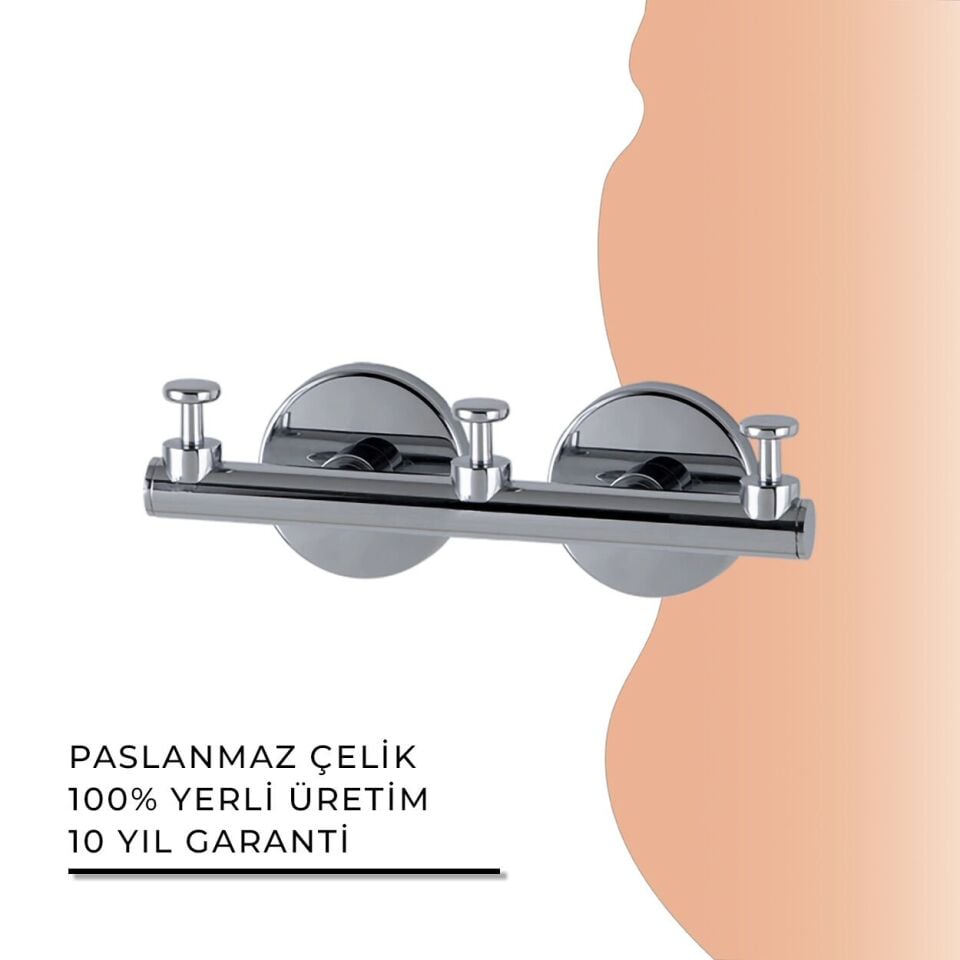 İGK YAPI - Çelik Banyo Flora Üçlü Askılık (FL10-070)