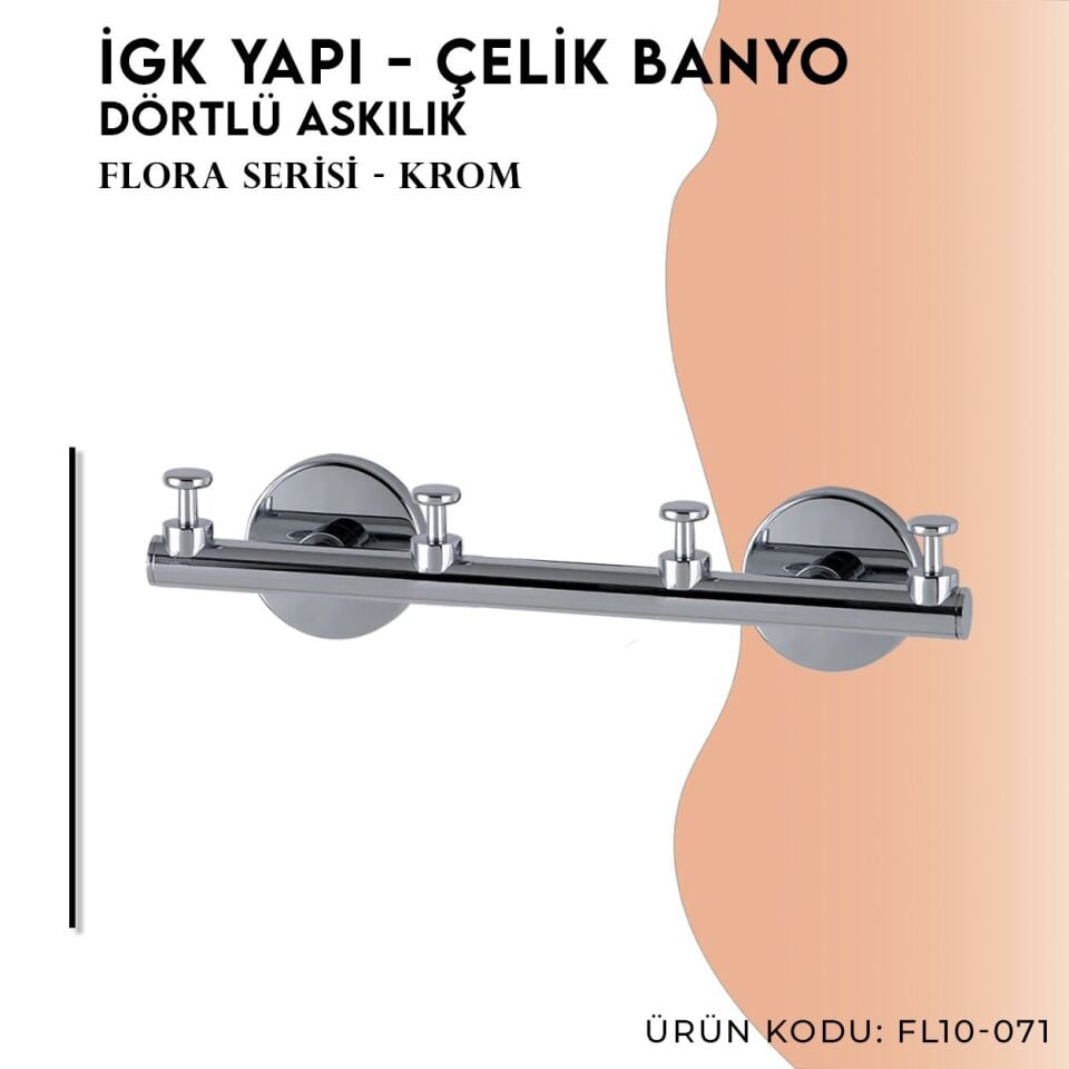 İGK YAPI - Çelik Banyo Flora Dörtlü Askılık (FL10-071)