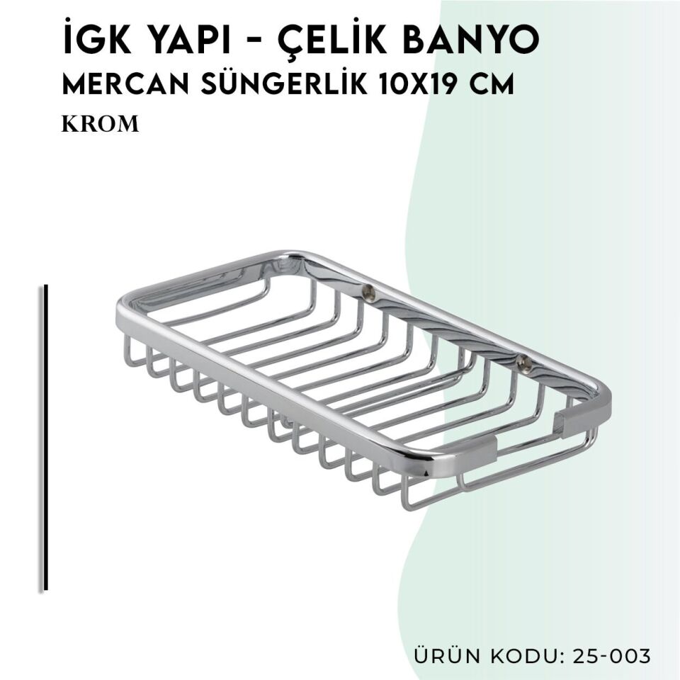 İGK YAPI - Çelik Banyo Mercan Süngerlik 10X19CM (25-003)