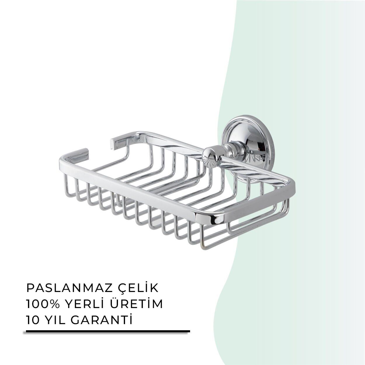 İGK YAPI - Çelik Banyo Mercan Rozetli Süngerlik 10X19CM (25-004)