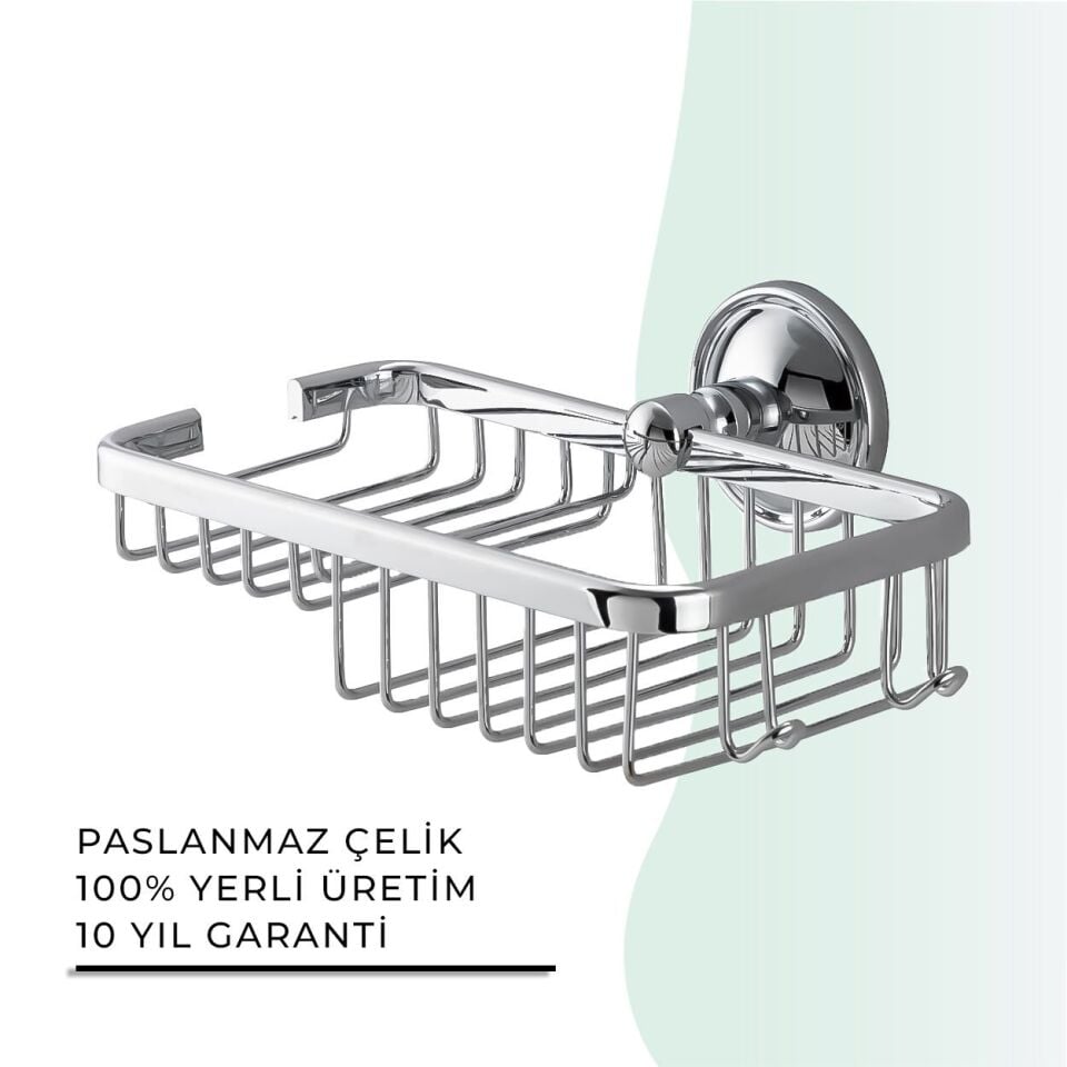 İGK YAPI - Çelik Banyo Mercan Rozetli Lifli Süngerlik 10X19CM (25-006)