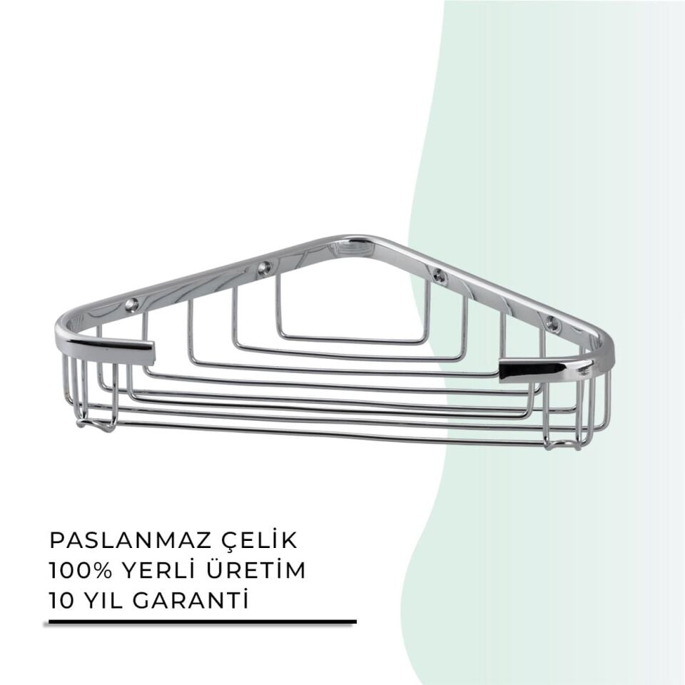 İGK YAPI - Çelik Banyo Efe Tekli Köşe Süngerlik 18X18CM (25-035)