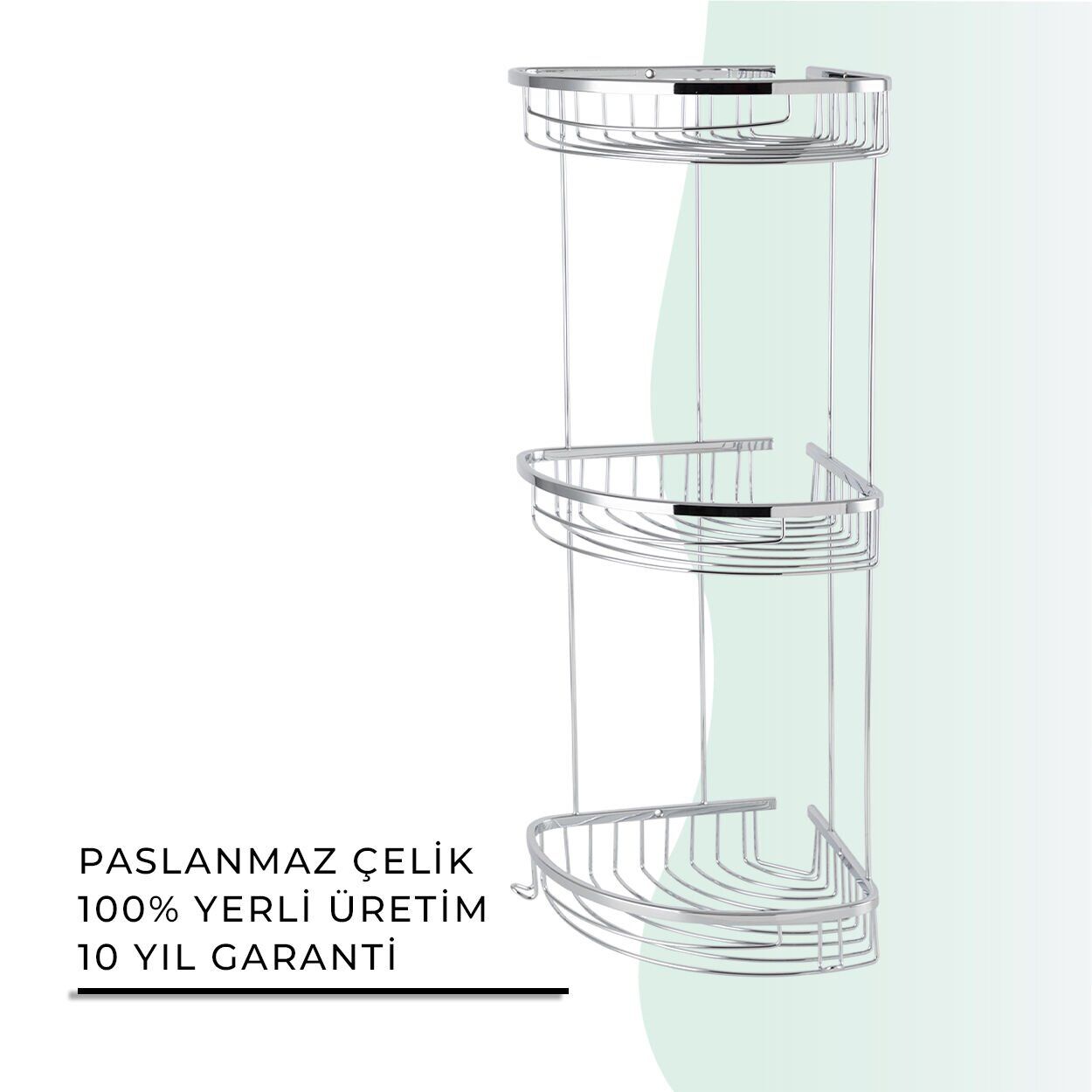 İGK YAPI - Çelik Banyo Destina Üçlü Süngerlik 19X19CM (25-113)