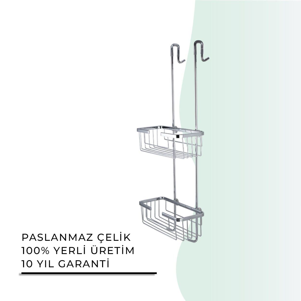 İGK YAPI - Çelik Banyo Dikdörtgen İkili Şampuanlık 18X27CM (25-324)