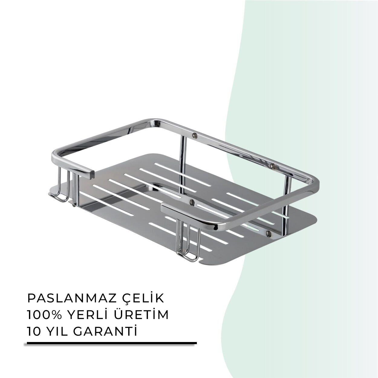 İGK YAPI - Çelik Banyo Lidya Tekli Şampuanlık 15x22cm (MS10-041)