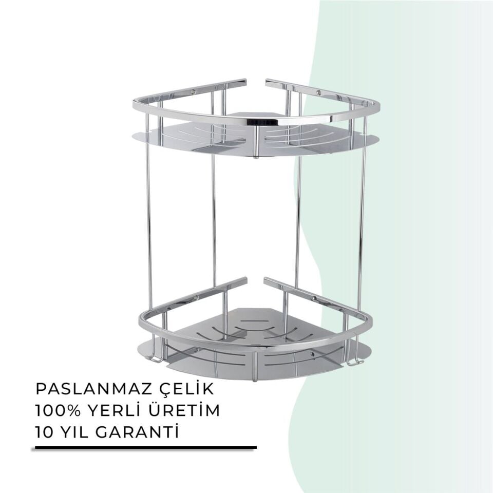 İGK YAPI - Çelik Banyo Marin İkili Şampuanlık 19x19cm (MS10-046)