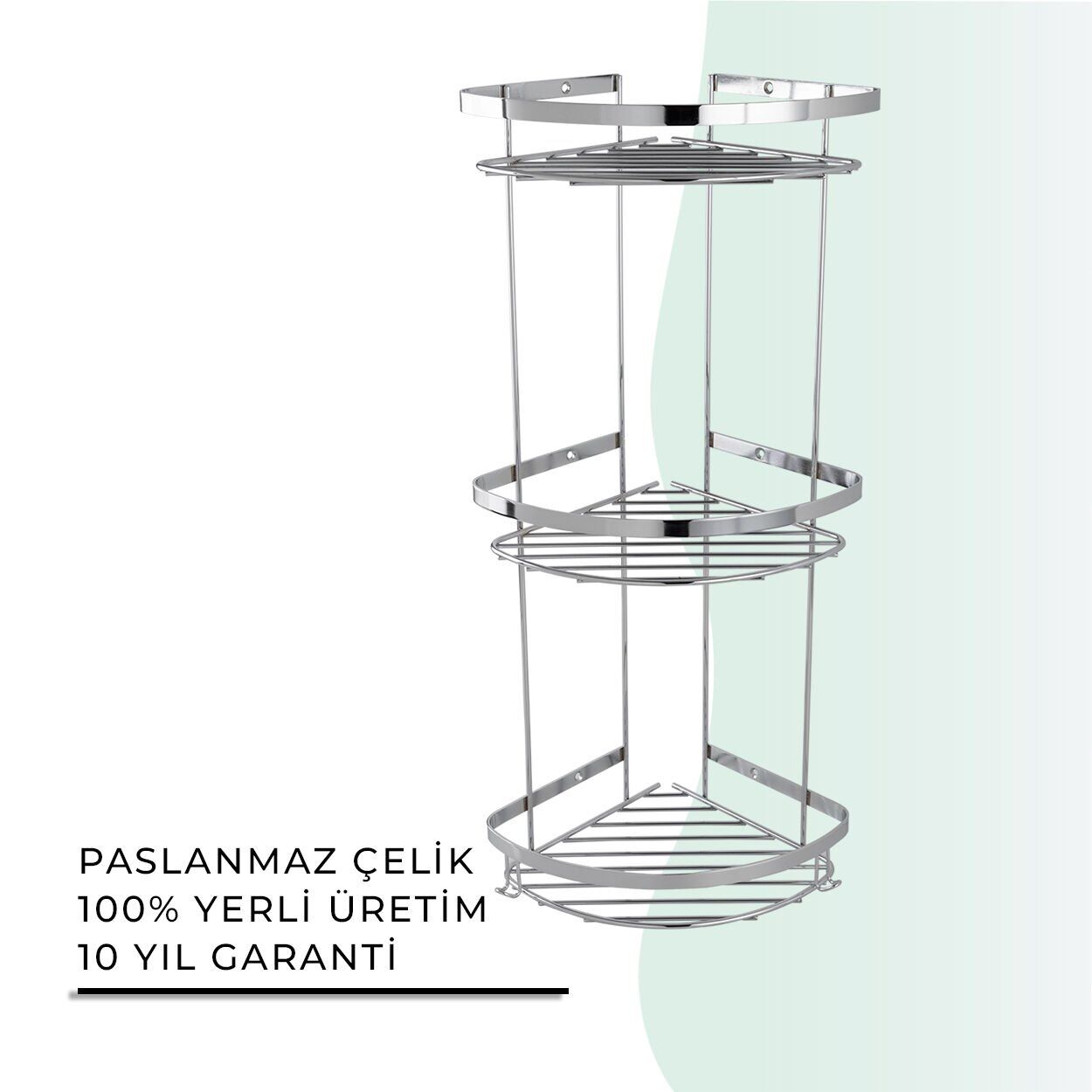 İGK YAPI - Çelik Banyo Zerrin Üçlü Süngerlik Paslanmaz 304 (P10-003)