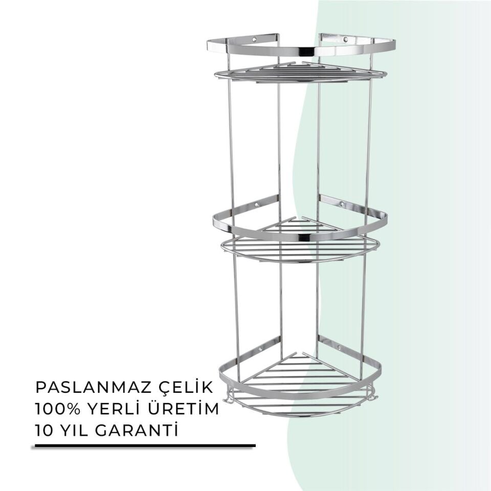 İGK YAPI - Çelik Banyo Zerrin Üçlü Süngerlik Paslanmaz 304 (P10-003)
