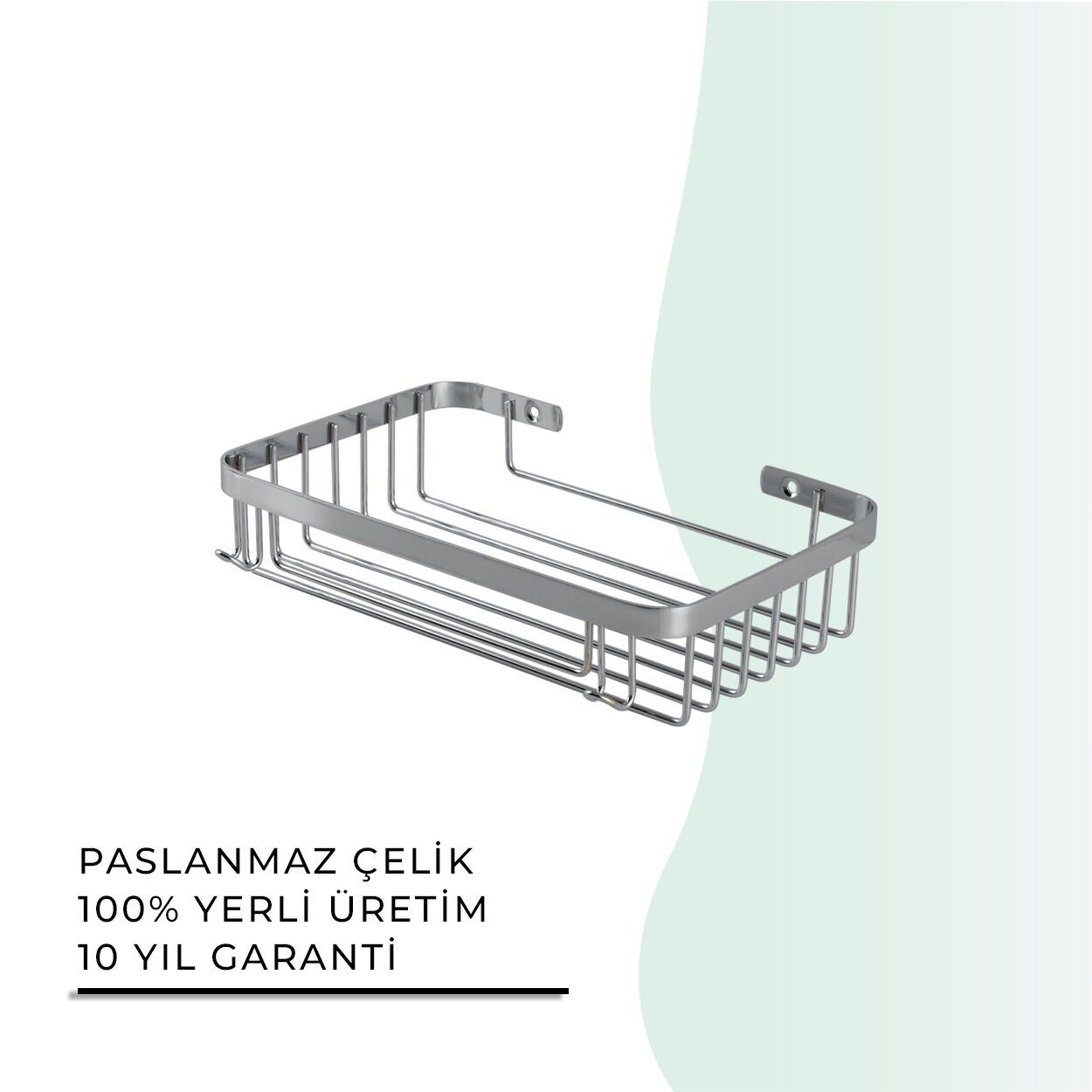 İGK YAPI - Çelik Banyo Taci Tekli Şampuanlık 23x15cm 304 (P10-028)