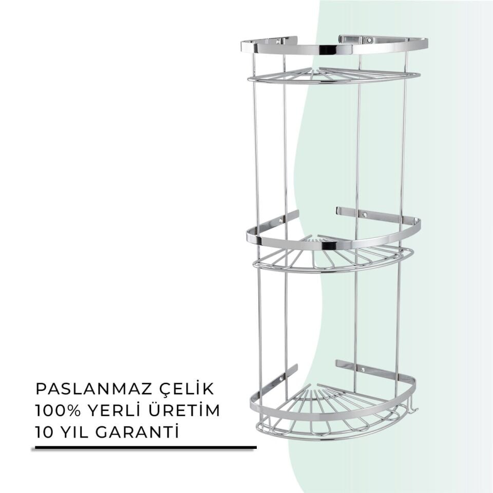 İGK YAPI - Çelik Banyo Zirve Üçlü Süngerlik Paslanmaz 304 (P10-042)