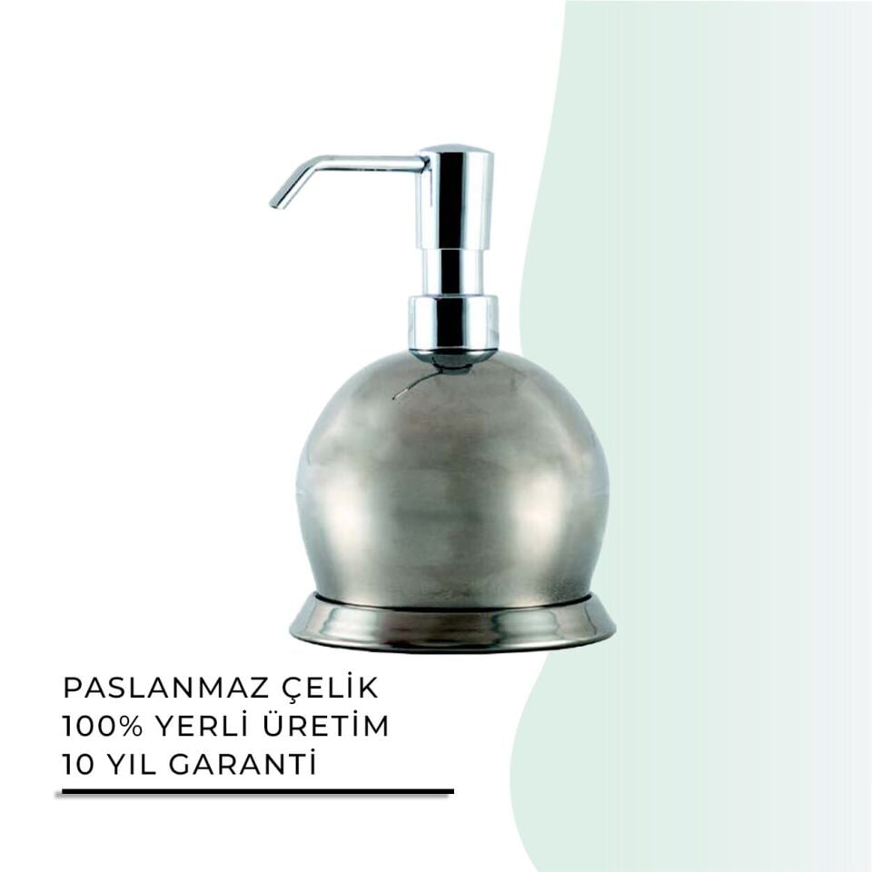 İGK YAPI - Çelik Banyo Krom Küre Set Üstü Sıvı Sabunluk (50-037)