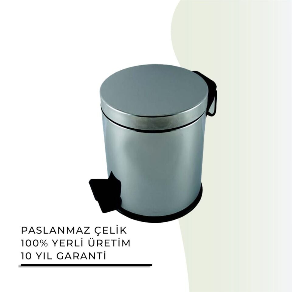 İGK YAPI - Çelik Banyo Pedallı Çöp Kovası 3lt 430 (70-012)