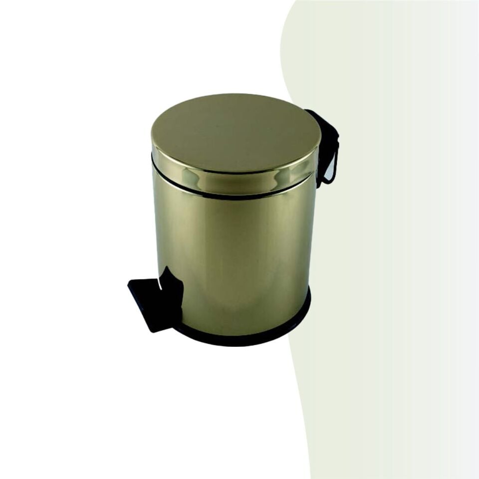 İGK YAPI - Çelik Banyo Pedallı Çöp Kovası 3lt Gold 430 (70-012.1)