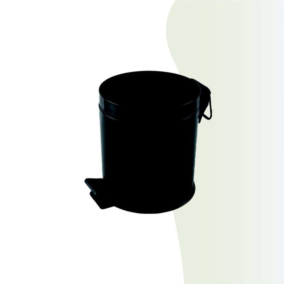 İGK YAPI - Çelik Banyo Pedallı Çöp Kovası 5lt Mat Siyah 430 (70-013.4)