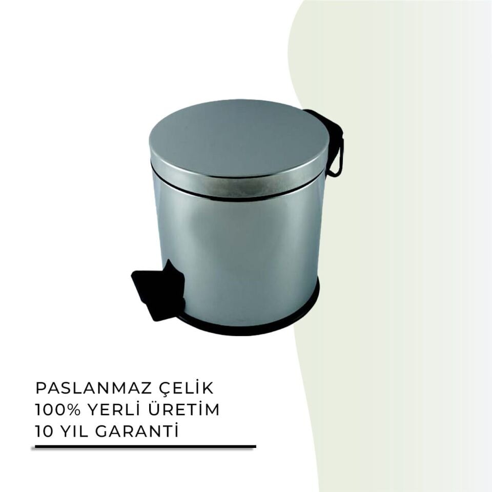 İGK YAPI - Çelik Banyo Pedallı Çöp Kovası 12lt 430 (70-014)