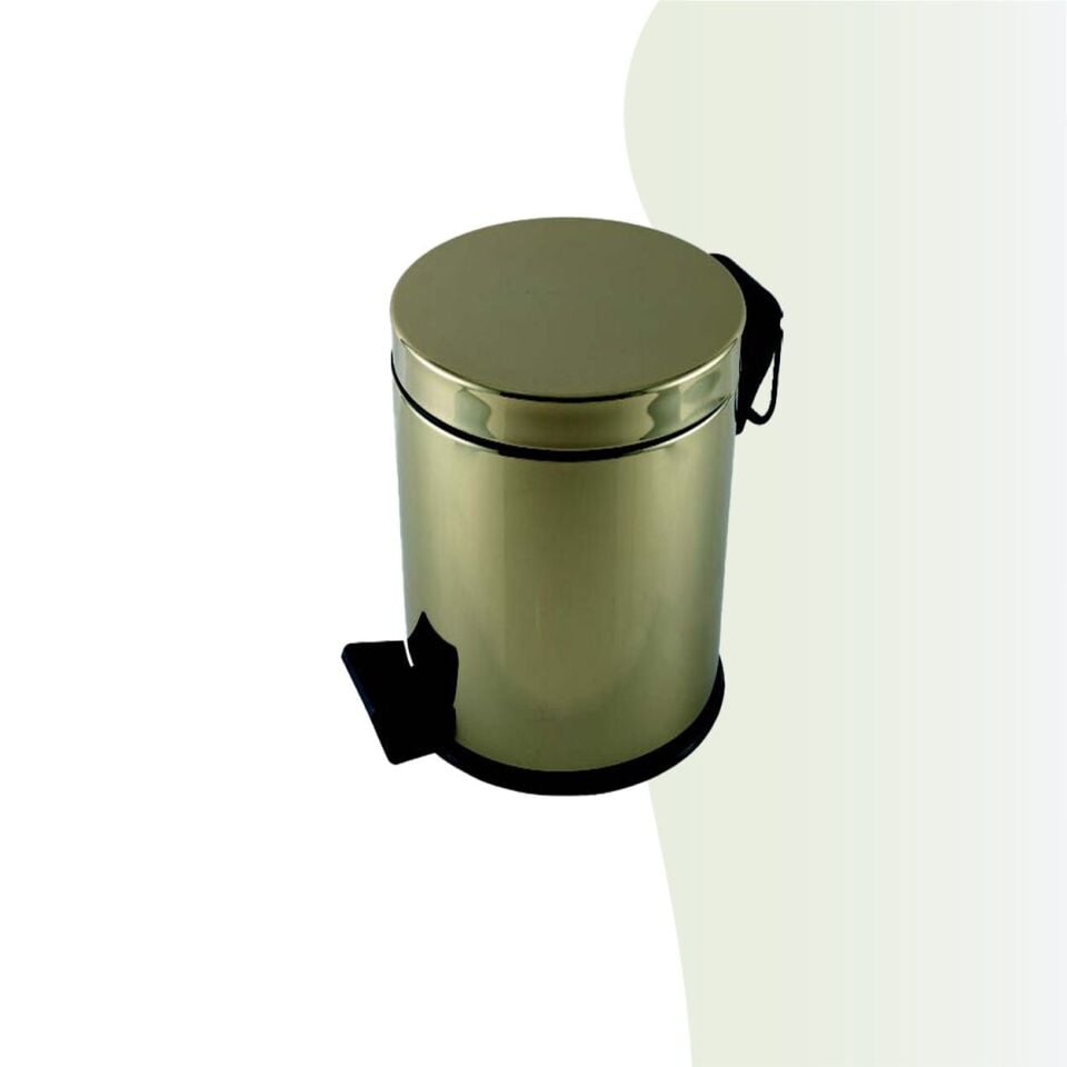 İGK YAPI - Çelik Banyo Pedallı Çöp Kovası 12lt Gold 430 (70-014.1)
