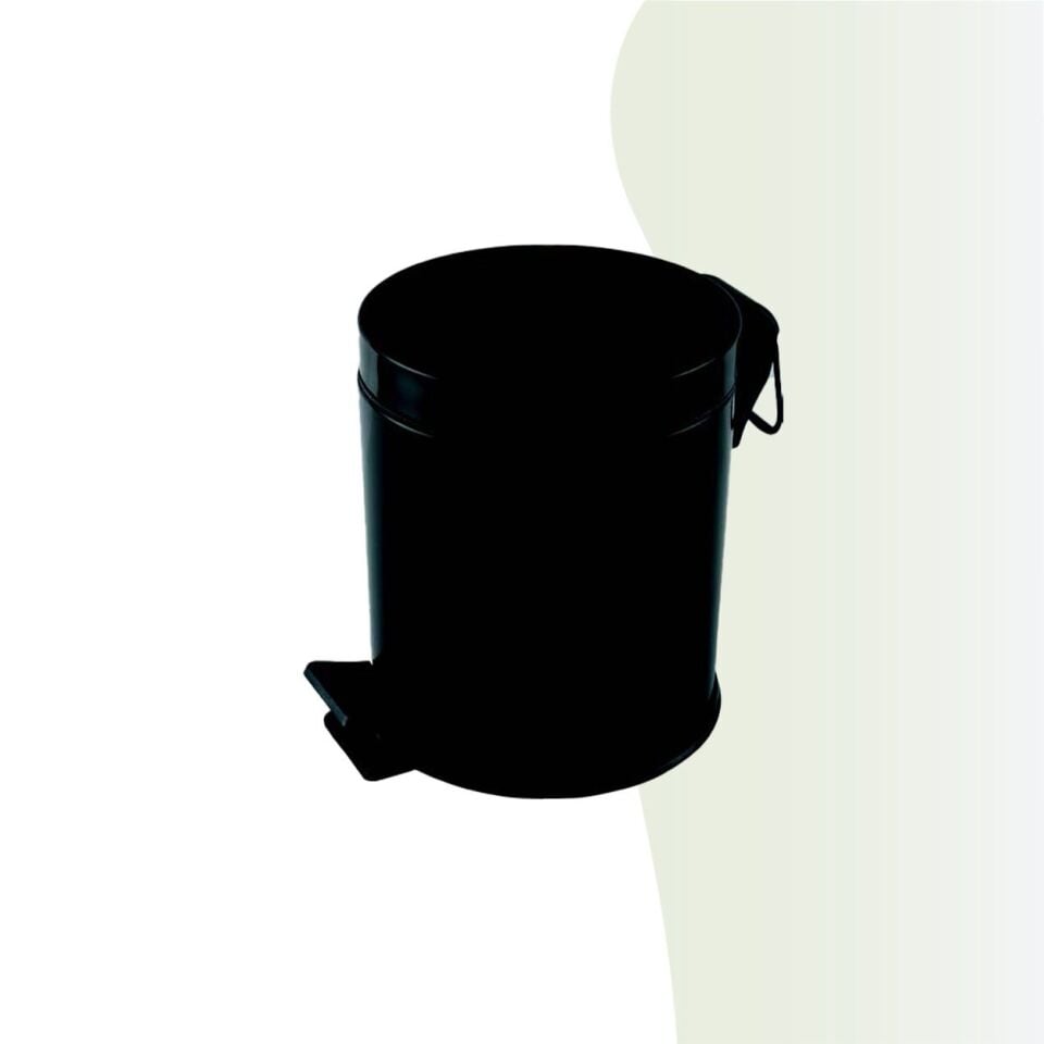 İGK YAPI - Çelik Banyo Pedallı Çöp Kovası 12lt Mat Siyah 430 (70-014.4)