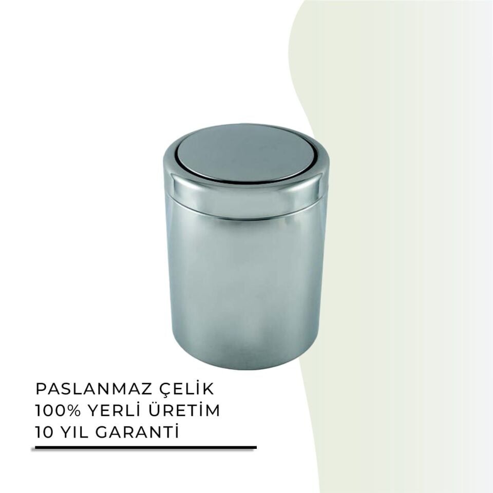 İGK YAPI - Çelik Banyo Pratik Çöp Kovası 7lt 430 (70-116)