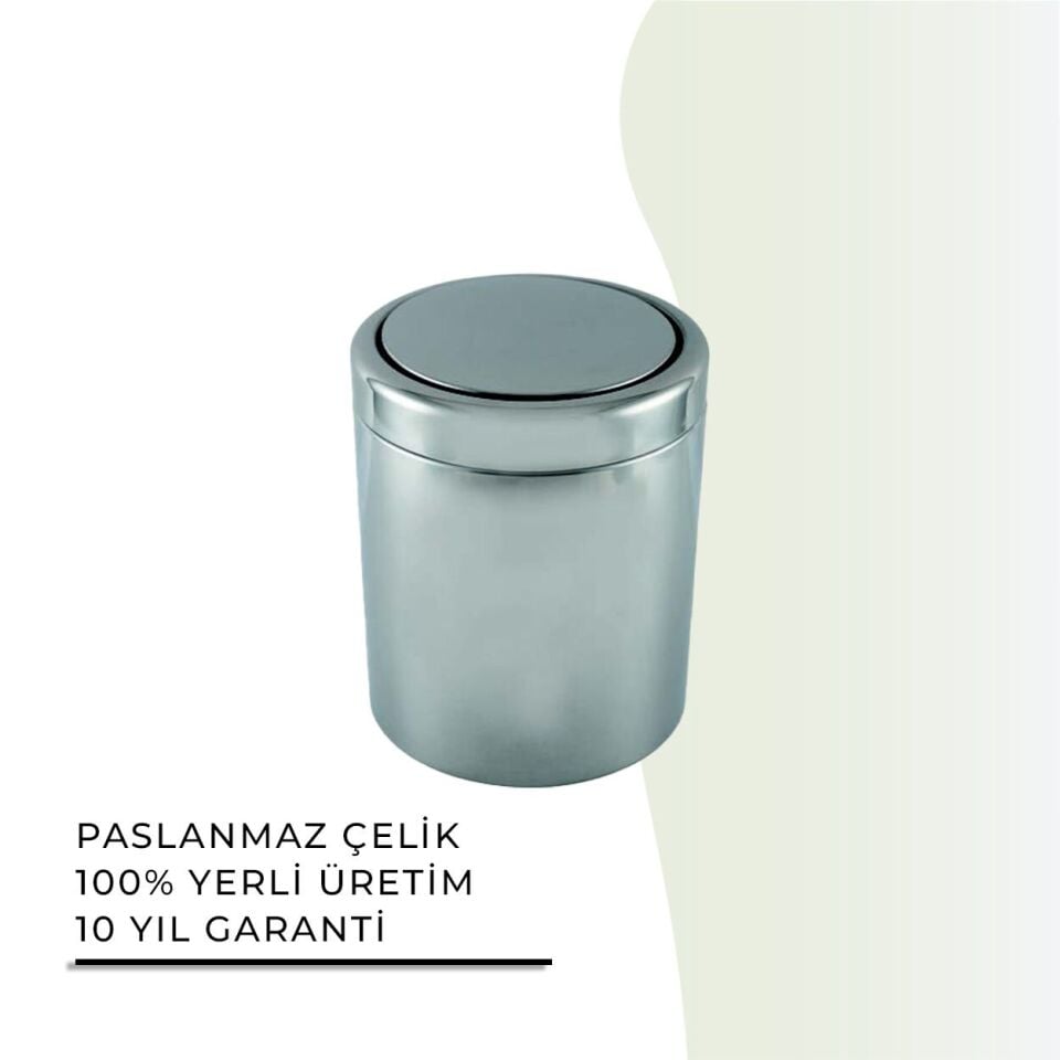 İGK YAPI - Çelik Banyo Pratik Çöp Kovası 9lt 430 (70-117)
