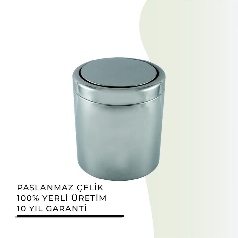 İGK YAPI - Çelik Banyo Pratik Çöp Kovası 12lt 430 (70-118)