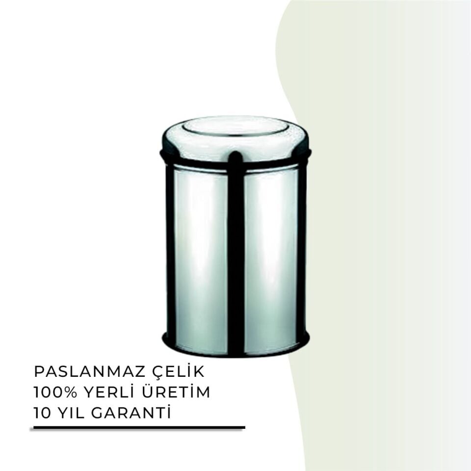 İGK YAPI - Çelik Banyo Pratik Paslanmaz Çöp Kovası 12lt 430 (70-181)