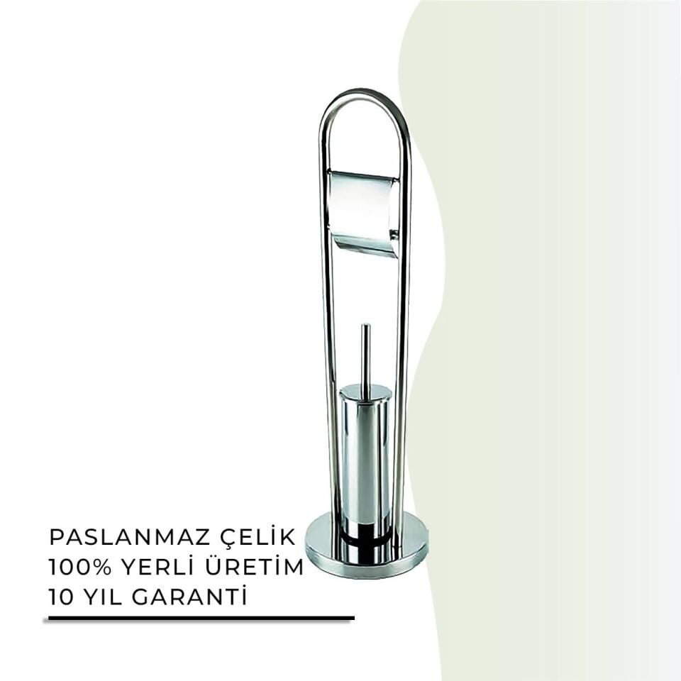 İGK YAPI - Çelik Banyo Ayaklı Klozet Fırçalık 430 (70-059)
