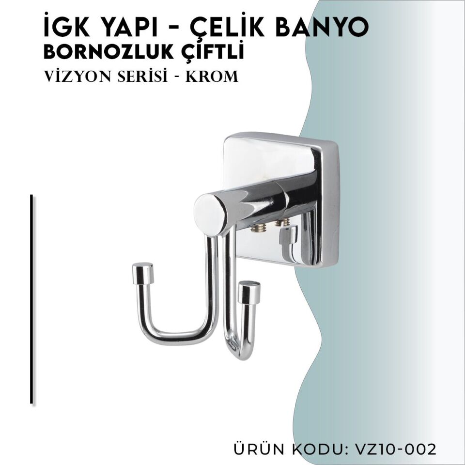 İGK YAPI - Çelik Banyo Vizyon Bornozluk Çiftli (VZ10-002)