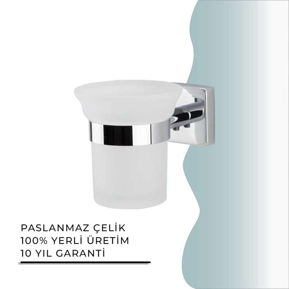 İGK YAPI - Çelik Banyo Vizyon Montajlı Diş Fırçalık (VZ10-004)